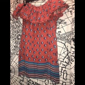 Off and on the shoulder top or even mini dress